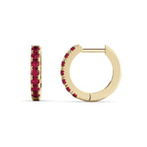 עגילי חישוק עדינים 0.31 קראט רובי