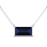 שרשרת כסף מצופה רודיום ספיר בגט Corsica