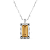 שרשרת כסף מצופה רודיום סיטרין בגט ויהלומים