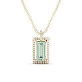 שרשרת אקוומארין ירוקה בגט ויהלומים