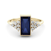 טבעת ארט-דקו בגט ספיר ויהלומים