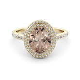 טבעת מורגנייט -יהלומים Double Halo