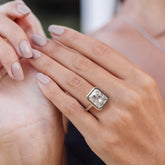 טבעת מוסונייט 6.51 קראט כסף מצופה רודיום Amy