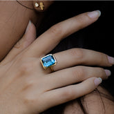 טבעת לונדון בלו-טופז 6.51 קראט Amy