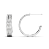 עגילי יהלומים כסף מצופה רודיום PAVÉ Crescent