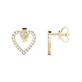 עגילי לב יהלומים