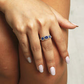 טבעת ספיר ויהלומים Laney