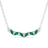 שרשרת כסף מצופה רודיום אמרלד ויהלומים Frangelica