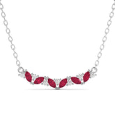 שרשרת כסף מצופה רודיום רובי ויהלומים Frangelica