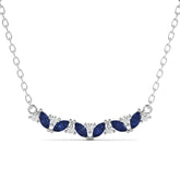 שרשרת כסף מצופה רודיום ספיר ויהלומים Frangelica