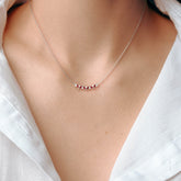 שרשרת כסף מצופה רודיום רובי ויהלומים Frangelica