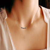 שרשרת כסף מצופה רודיום ספיר ויהלומים Frangelica