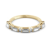 טבעת מוסונייט בגט ויהלומים עדינה