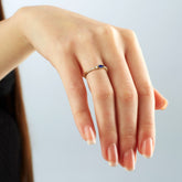 טבעת עדינה ספיר טיפה ויהלומים Sierra