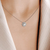 שרשרת כסף מצופה רודיום מוסונייט ויהלומים Anne