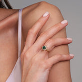 טבעת אמרלד ויהלומים Anne