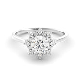 טבעת מוסונייט ויהלומים כסף מצופה רודיום Anne