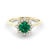 טבעת אמרלד ויהלומים Anne