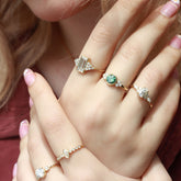 טבעת מוסונייט ירוק ויהלומים Zadar