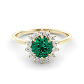 טבעת אמרלד ויהלומים Alex