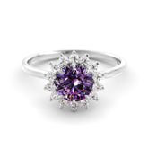 טבעת מוסונייט סקורה ויהלומים כסף מצופה רודיום Alex