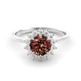 טבעת מוסונייט Watermelon ויהלומים כסף מצופה רודיום Alex