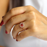 טבעת מוסונייט Watermelon ויהלומים Alex