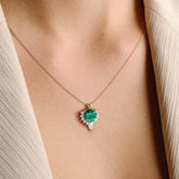 שרשרת זהב מוסונייט ירוקה