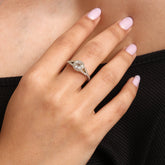 טבעת יהלום מעבדה Cushion