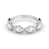 טבעת חצי-נצח מוסונייט Nika כסף מצופה רודיום