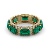 טבעת נצח אמרלד ויהלומים Timeless