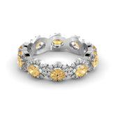 טבעת נצח משובצת סיטרין ויהלומים