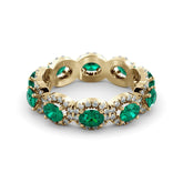 טבעת נצח אמרלד משובצת יהלומים