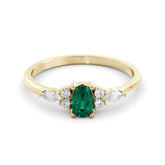 טבעת אמרלד ויהלומים Indaco