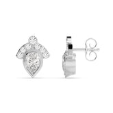 זוג עגילי מוסונייט כסף מצופה רודיום Topal