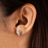 זוג עגילי מוסונייט כסף מצופה רודיום Topal