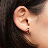 זוג עגילי רובי ויהלומים Topal