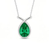 Gold Emerald Drop Necklace - Penelope