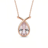 Morganite Drop Gold Necklace - Penelope