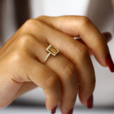 טבעת סיטרין 1.02 קראט ויהלומים Riaz