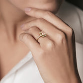 טבעת מורגנייט 1.02 קראט ויהלומים Riaz