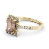 טבעת מורגנייט 1.02 קראט ויהלומים Riaz