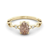 טבעת קלטית עדינה מורגנייט ויהלומים Vespyr