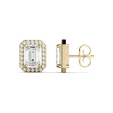 A pair of mossonite and Halo diamond earrings