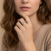 טבעת בגט מורגנייט ויהלומים