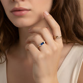 Baguette sapphire ring and diamonds