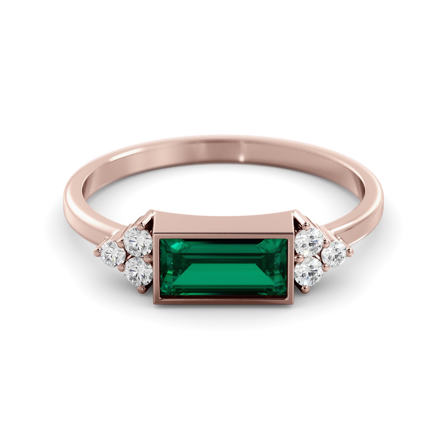 Baguette emerald ring deals