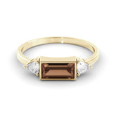 טבעת סמוקי קוורץ 0.84קראט זוג מוסונייטים