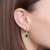 עגילי אמרלד ויהלומים Michaela