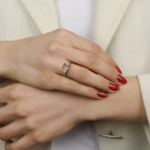 טבעת זהב מורגנייט ויהלומים Naomi